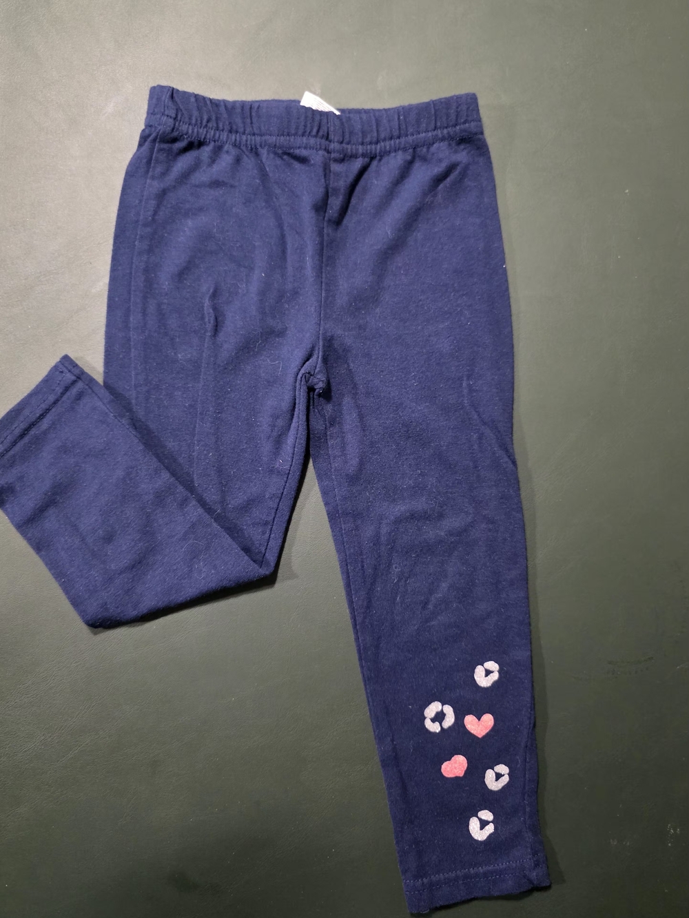 Target Navy Leggings with Pink Heart Accents